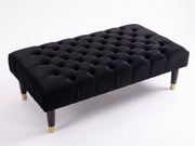 100cm Long Chesterfield Footstool Plush Velvet Ottoman Cushioned Coffee Table