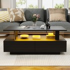 Led Coffee Table With 2 Drawer Storage, High Gloss Coffee Table For Living Room