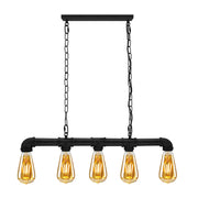 5 Light Kitchen Island Pendant Linear Farmhouse Modern Pipe Lamp Lighting