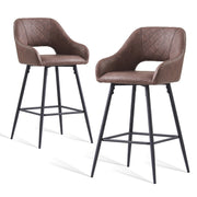 2X Breakfast Bar Stools PU Leather Dining Bar Chairs for Counter Kitchen Cafe