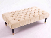 100cm Long Chesterfield Footstool Plush Velvet Ottoman Cushioned Coffee Table