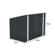 Lockable Metal Garden Patio Bin Store Bicycle Bike Tools Sheds Storage Container