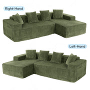 JUMBO CORD MODULAR L SHAPE CORNER SOFA 4 SEATER FURNITURE SETTEE SUITE POUFFE UK