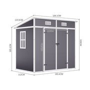 Outdoor Garden Storage Shed 4x8' 5x4FT Pent Plastic Utility Tool House Log Sheds