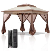 3.3x3.3m Pop Up Gazebo Garden Party Canopy Tent with Removable Mesh Sidewall UK
