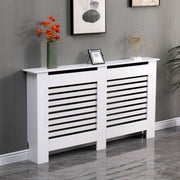 Kensington Radiator Cover Modern Traditional Horizontal Slat Cabinet MDF White