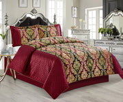 3 Pcs Bedspread Jacquard Quilted Heavy Comforter Bedding Set Bed Throw & Pillows