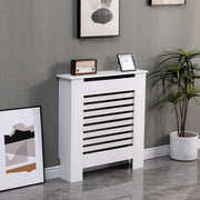 Kensington Radiator Cover Modern Traditional Horizontal Slat Cabinet MDF White