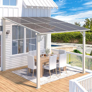 3 x 3m Wall Mounted Pergola Outdoor Aluminium Gazebo Patio Lean to Awning Deck