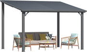 Aluminium Lean to Gazebo Outdoor Metal Harodtop Wall-Mounted Heavy Duty Pergolas