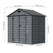 8x4 6x4 8x6 Large Plastic Shed Outdoor Garden Tools Storage House w/ Door&Window