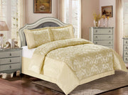 3 Pcs Bedspread Jacquard Quilted Heavy Comforter Bedding Set Bed Throw & Pillows