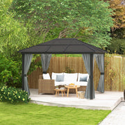 3.6 x 4m Aluminium Hardtop Gazebo Canopy with Polycarbonate Roof & Sidewalls