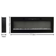 40/50/60/70/80/100'' Insert/ Wall Mounted LED Fireplace Wall Inset Into Fire NEW