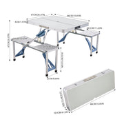 Lightweight Folding Picnic Table Set with 4 Chairs Self-Packing Easy Storage