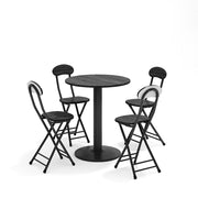Modern Small Bistro Pub Set 5 Piece Kitchen Breakfast Bar Table with 4 Chairs