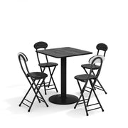 Modern Small Bistro Pub Set 5 Piece Kitchen Breakfast Bar Table with 4 Chairs