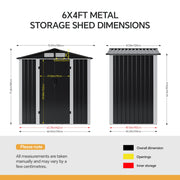 6x4ft 5x3ft 3x2ft Garden Storage Bike Tool Shed Sloped Roof Outdoor Garbage Bin