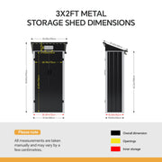 6x4ft 5x3ft 3x2ft Garden Storage Bike Tool Shed Sloped Roof Outdoor Garbage Bin