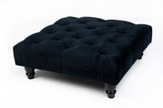 Large Square Footstool Coffee Table Upholstery Fabric Footstools Matching Button