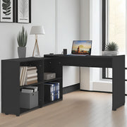 L-Shaped Corner Computer Desk Home Office Workstation with 4 Storage Shelves