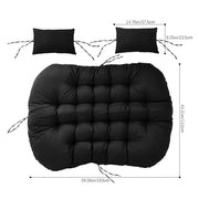 Egg Chair Cushion Double Head Rest Pillow Outdoor Garden Filled Water Resistant