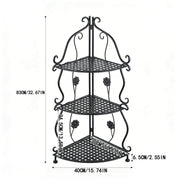 3-Tier Corner Metal Plant Stand Flower Pot Rack Outdoor Indoor Display Shelf