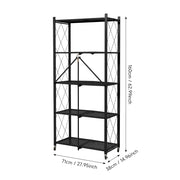 5 Tier Foldable Kitchen Metal Rack Warehouse Storage Shelving Unit With Wheels
