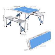 Lightweight Folding Picnic Table Set with 4 Chairs Self-Packing Easy Storage