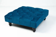 Large Square Footstool Coffee Table Upholstery Fabric Footstools Matching Button