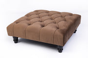 Large Square Footstool Coffee Table Upholstery Fabric Footstools Matching Button