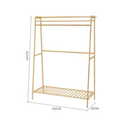Heavy Duty Wooden Hanging Clothes Garment Rail Corner Open Wardrobe Storage Rack