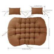 Egg Chair Cushion Double Head Rest Pillow Outdoor Garden Filled Water Resistant