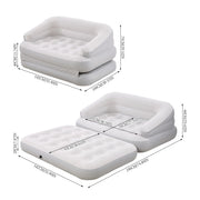 Inflatable Couch Sofa Bed, Flocked Air Mattress Bed with Armrest, Double Size
