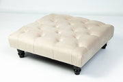 Large Square Footstool Coffee Table Upholstery Fabric Footstools Matching Button