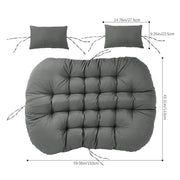 Egg Chair Cushion Double Head Rest Pillow Outdoor Garden Filled Water Resistant