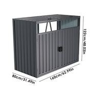 6 5.3ft Metal Bin Shed Triple Wheelie Bin Storage Cover Rubbish Dustbin 2 3 Shed