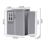 Large Plastic Shed 8x8 6x8 5x4FT Outdoor Garden Tools Storage House with 2 Doors