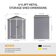 Large Plastic Shed 8x8 6x8 5x4FT Outdoor Garden Tools Storage House with 2 Doors