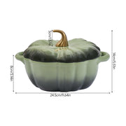 Pumpkin Shaped Enameled Cast Iron Casserole Pot with Lid Halloween Dutch Oven