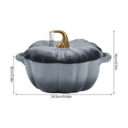 Pumpkin Shaped Enameled Cast Iron Casserole Pot with Lid Halloween Dutch Oven