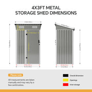 6x4ft 5x3ft 3x2ft Garden Storage Bike Tool Shed Sloped Roof Outdoor Garbage Bin