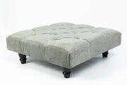 Large Square Footstool Coffee Table Upholstery Fabric Footstools Matching Button