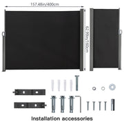 4/8M Garden Retractable Deck Side Awning Screen Fence Privacy Divider Sun Shades