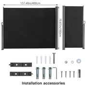 4/8M Garden Retractable Deck Side Awning Screen Fence Privacy Divider Sun Shades