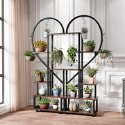 6 Tier Metal Plant Stand Heart-shape/Moon Rack Flower Pot Shelf Indoor Outdoor