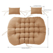 Egg Chair Cushion Double Head Rest Pillow Outdoor Garden Filled Water Resistant
