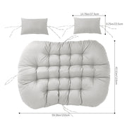 Egg Chair Cushion Double Head Rest Pillow Outdoor Garden Filled Water Resistant