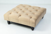 Large Square Footstool Coffee Table Upholstery Fabric Footstools Matching Button