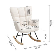 Nursing Rocking Chairs Teddy Velvet Rocker Armchair with Pocket Living Room Sofa